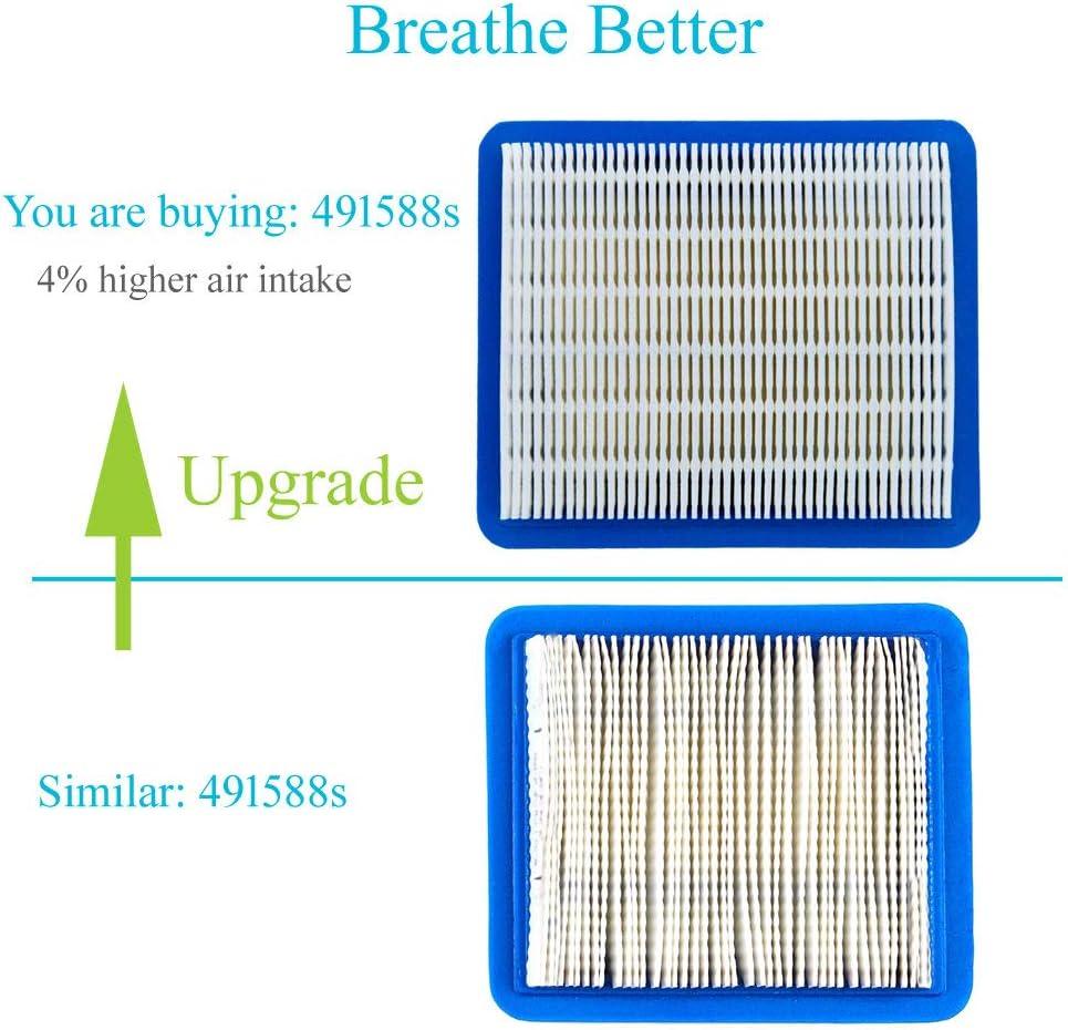 3 Pack 491588S Air Filter with Pre Filter, Compatible with 491588 493537 493537S Toro 20332 Craftsman 33644, Push Lawn Mower Air Cleaner