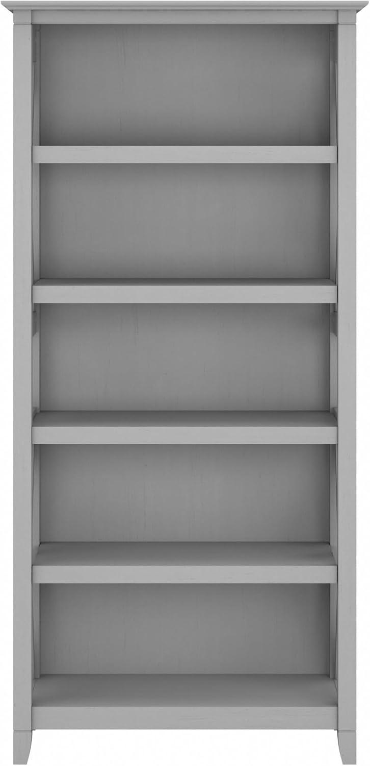 Cape Cod Gray Casual Farmhouse Engineered Wood 5-Shelf Bookcase