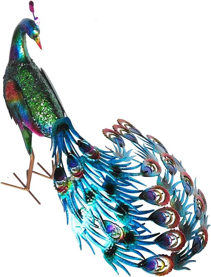 Peacock Statue Animal Sculpture Garden Decoration Metal Yard Art for Yard Outdoor Decoration (#A)
