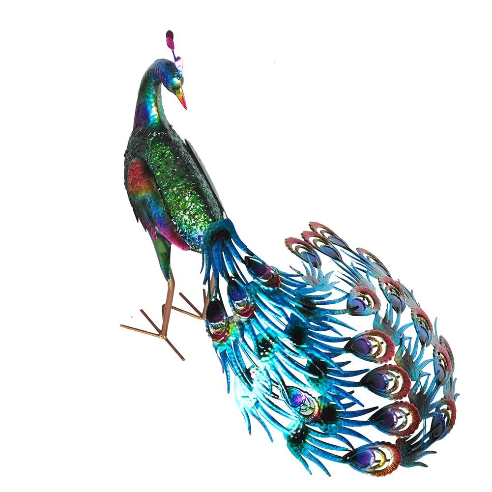 Peacock Statue Animal Sculpture Garden Decoration Metal Yard Art for Yard Outdoor Decoration (#A)