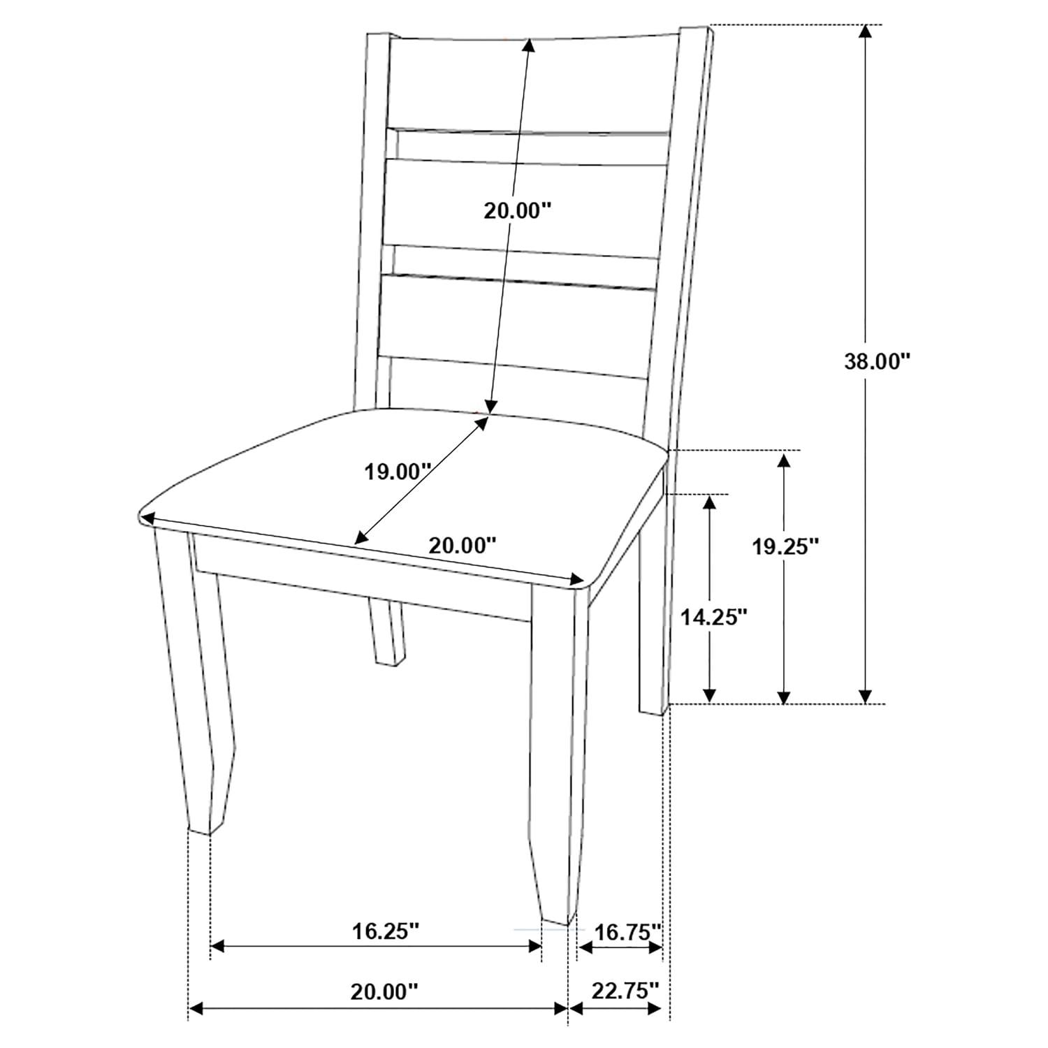 Coaster Alston Ladder Back Wood Dining Chair in Nutmeg