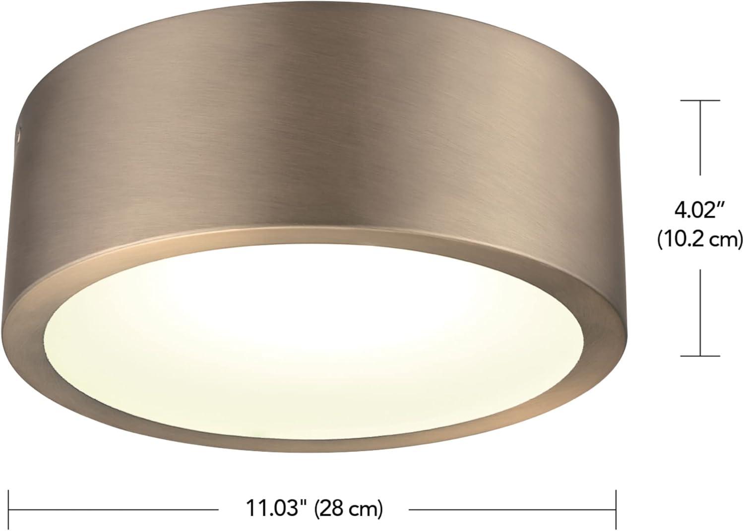 Modern Matte Brass 11" LED Flush Mount with Frosted Glass Shade