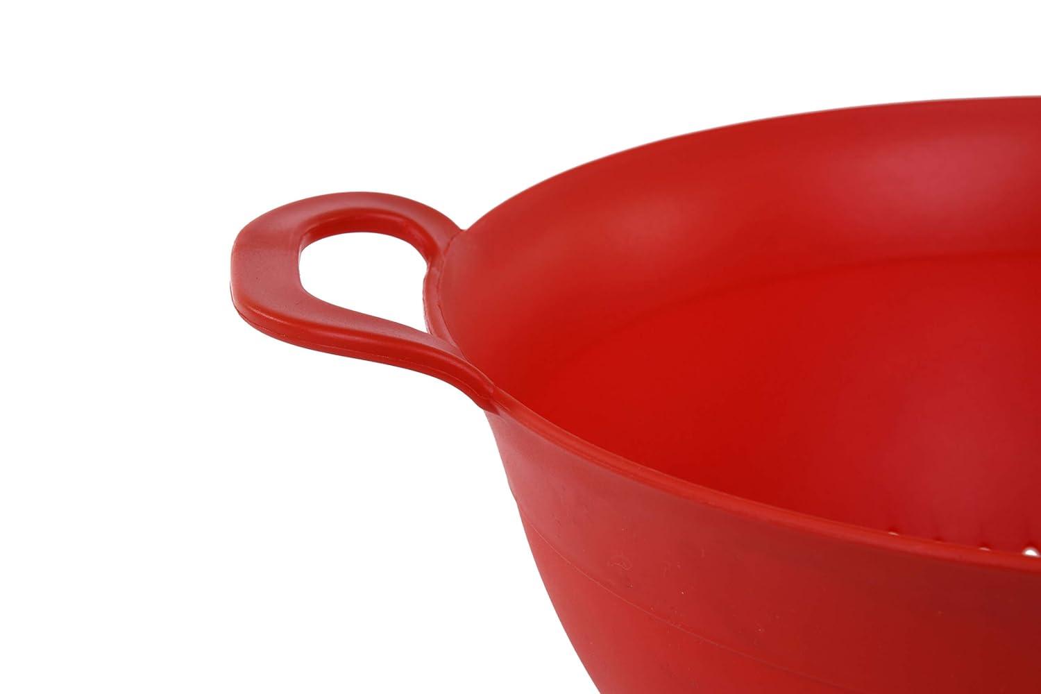 Plastic Strainer Colanders Set (3 Pack) (Red)