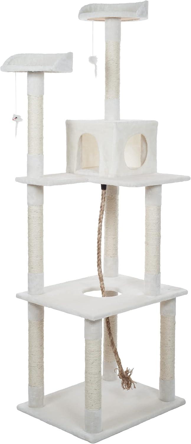 PetMaker 6 Foot Cat Tree with Scratch Posts in Ivory