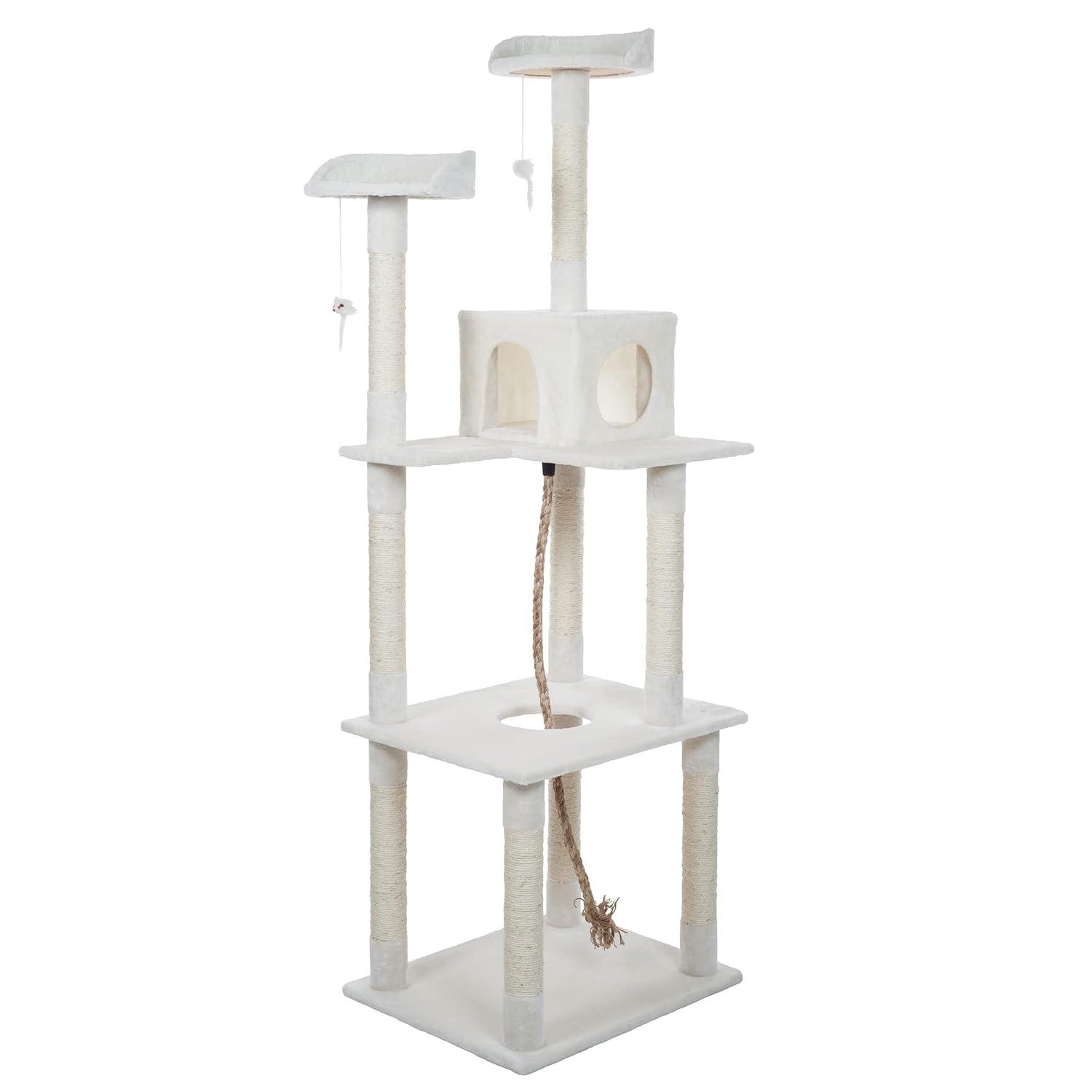 Petmaker PetMaker 6 Foot Cat Tree with Scratch Posts in Ivory