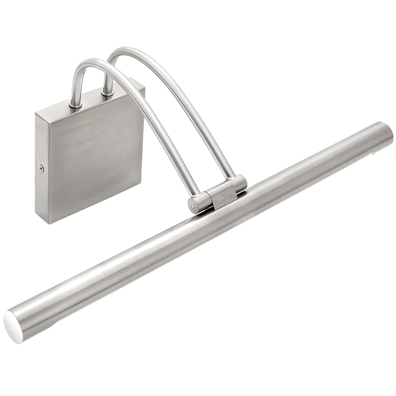 Maxxima 17 in. LED Picture Light w/ Brushed Nickel Finish, 1000 Lumens, 3000K Warm White, Hardwired Integrated LED Display Wall Light