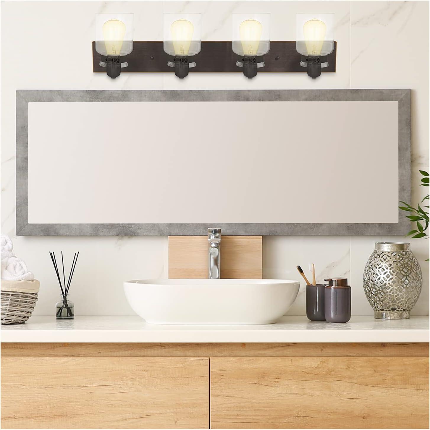 Oiled Rubbed Bronze 4-Light Jelly Jar Vanity Fixture
