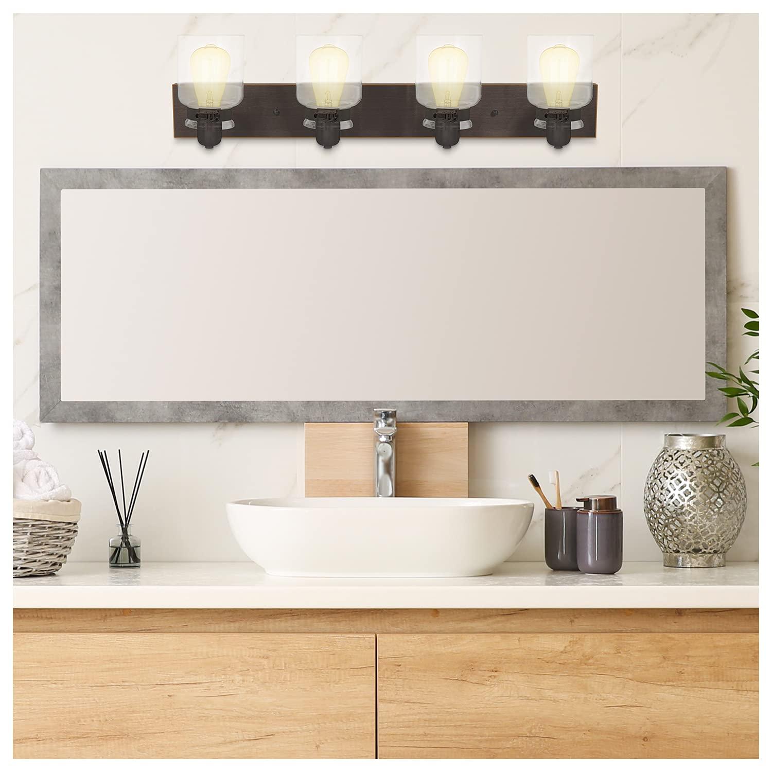 Oiled Rubbed Bronze 4-Light Jelly Jar Vanity Fixture