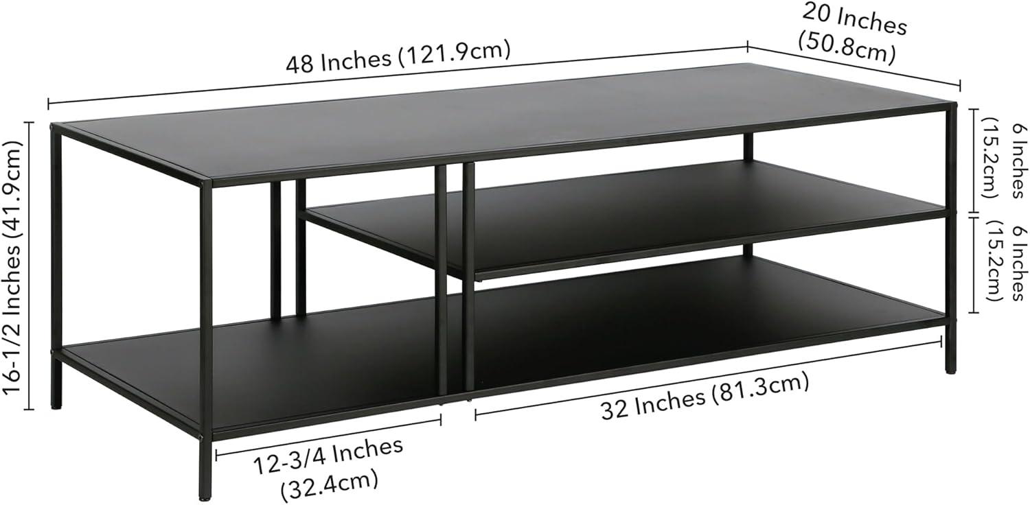 Evelyn&Zoe Cortland 48" Wide Rectangular Coffee Table in Blackened Bronze