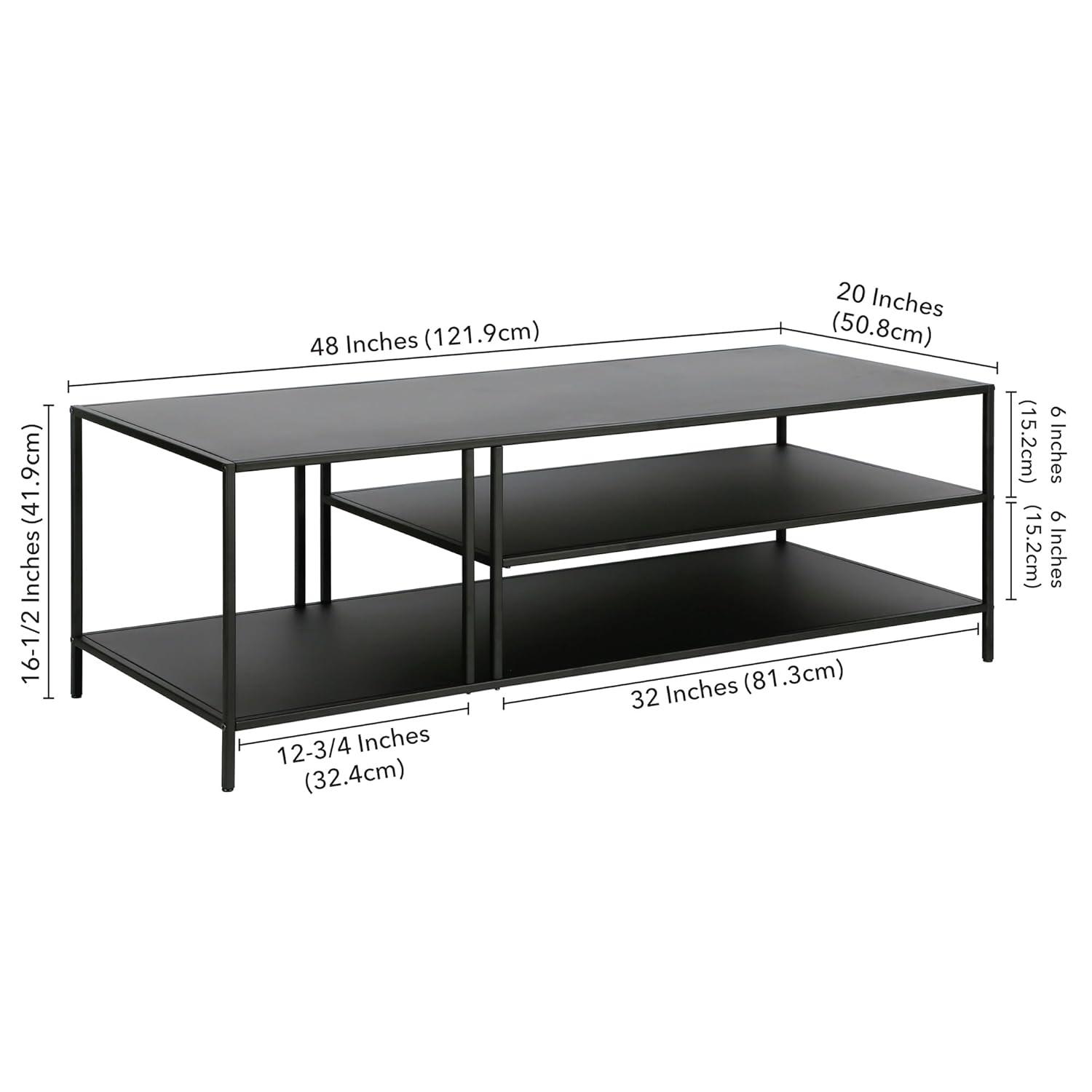 Evelyn&Zoe Cortland 48" Wide Rectangular Coffee Table in Blackened Bronze