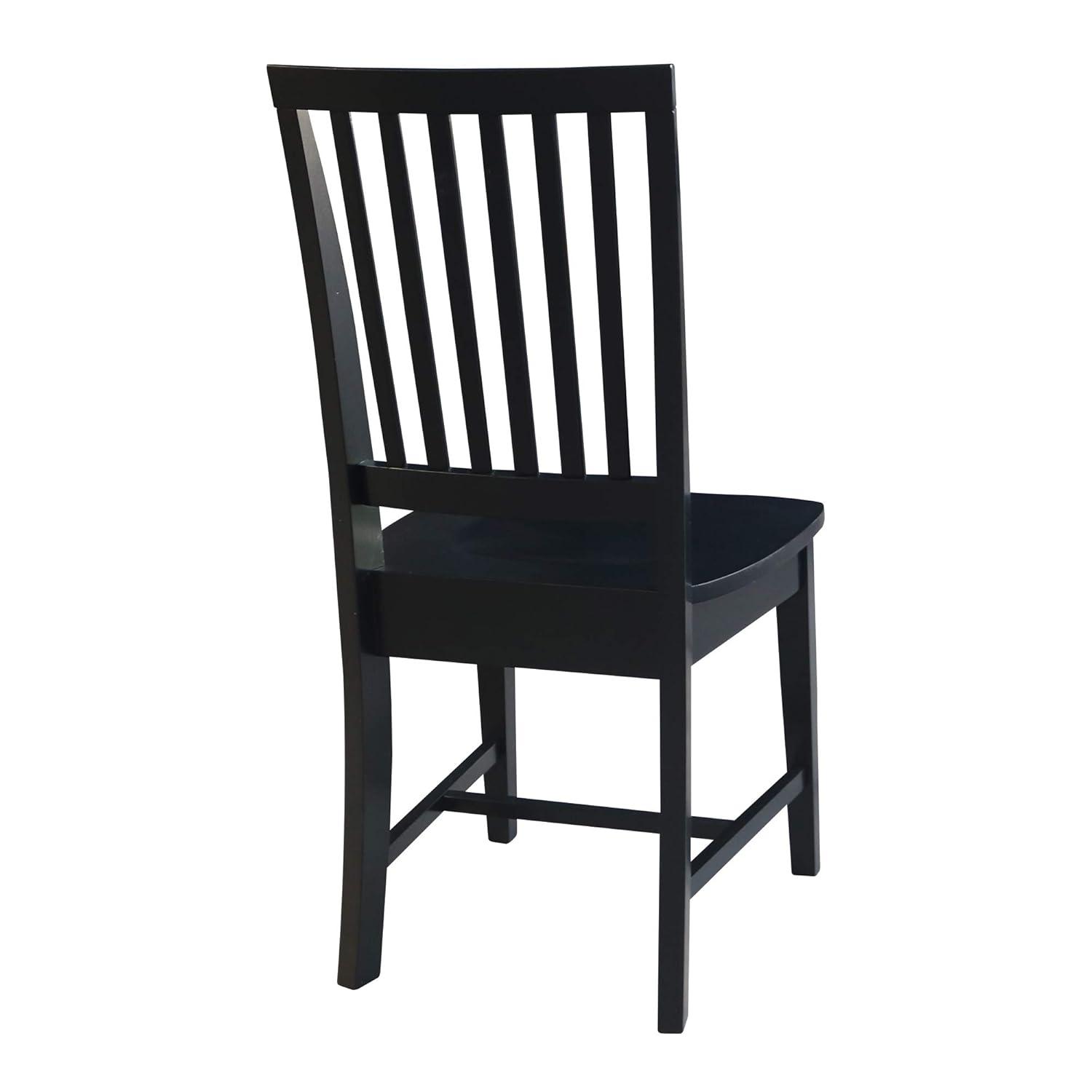 Set of 2 Mission Side Chair Black - International Concepts: Solid Wood, Slat Back, Armless