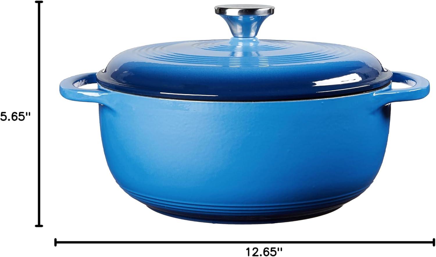 Blue Enameled Cast Iron 4.5 Quart Dutch Oven