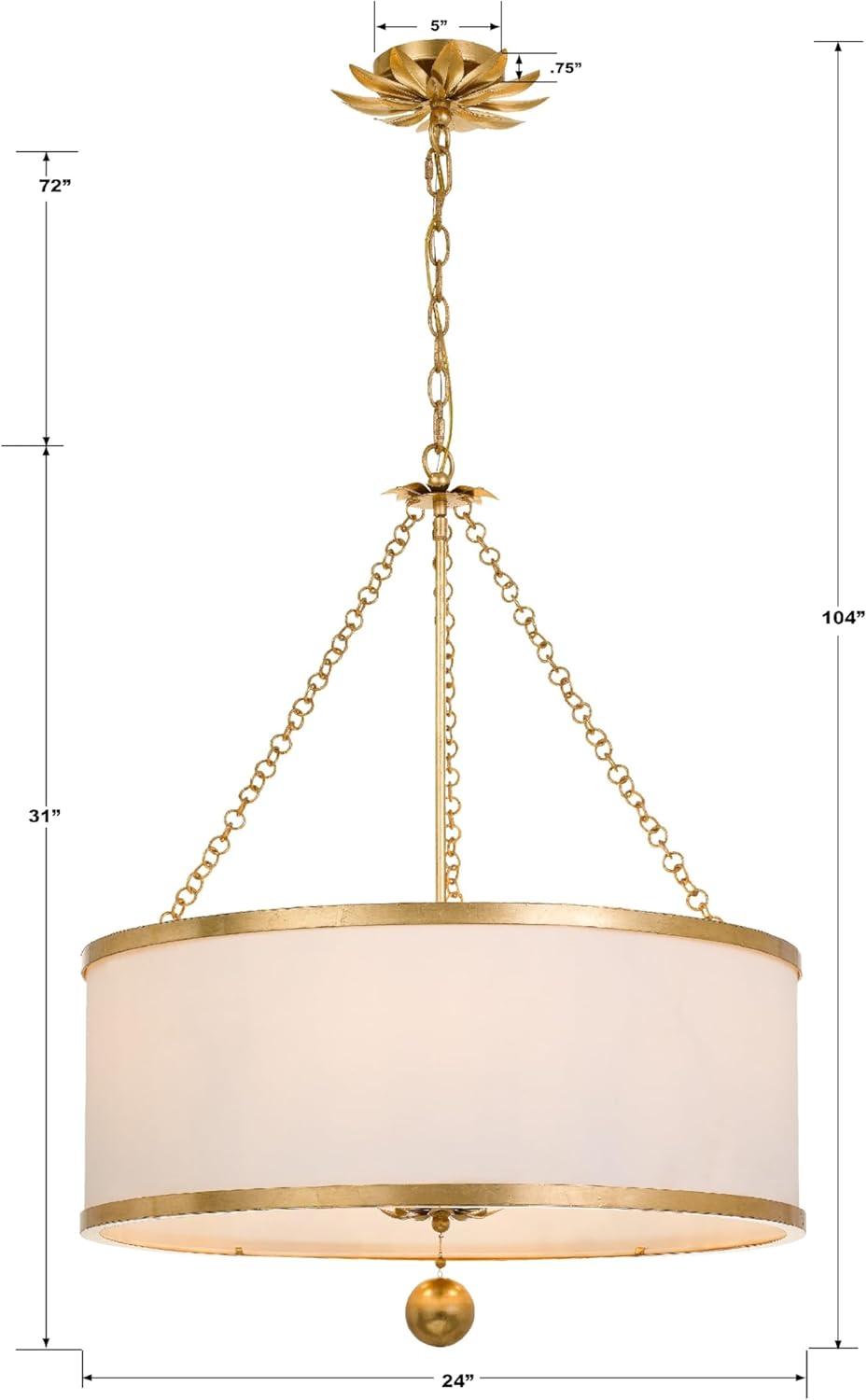 Six Light Chandelier-Antique Gold Finish    -Traditional Installation Crystorama Lighting 518-Ga