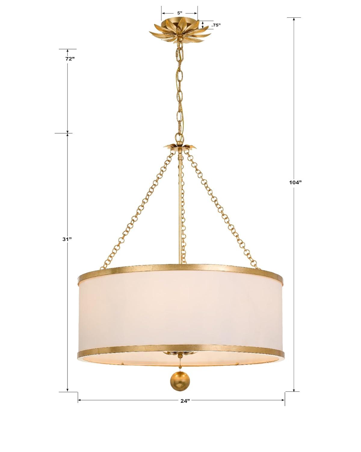 Six Light Chandelier-Antique Gold Finish    -Traditional Installation Crystorama Lighting 518-Ga