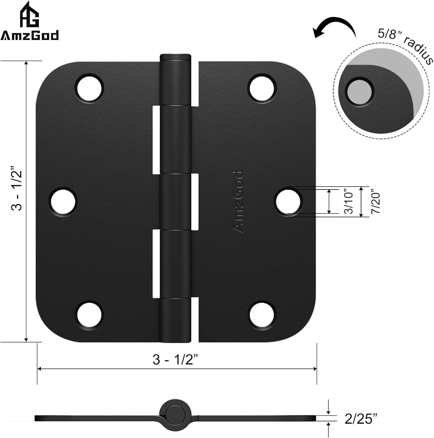 3.5" H × 3.5" W Butt/Ball Bearing Pair Door Hinges