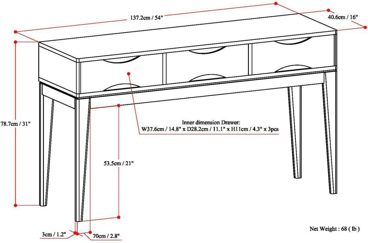 Harper Walnut Brown Solid Wood Console Table with Storage