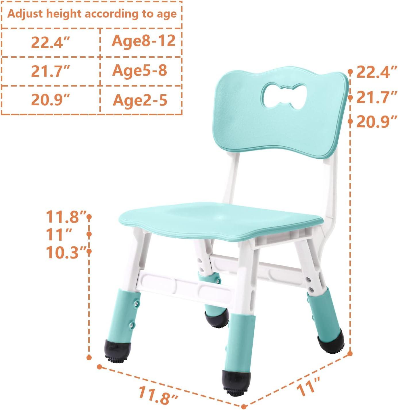 Mint Green Adjustable Ergonomic Kids Chairs Set of 2