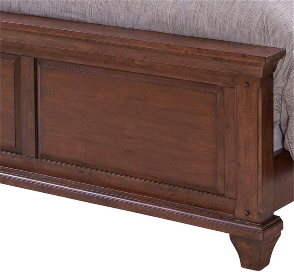 American Woodcrafters Sedona Cherry Finished Wood Arched King Panel Bed