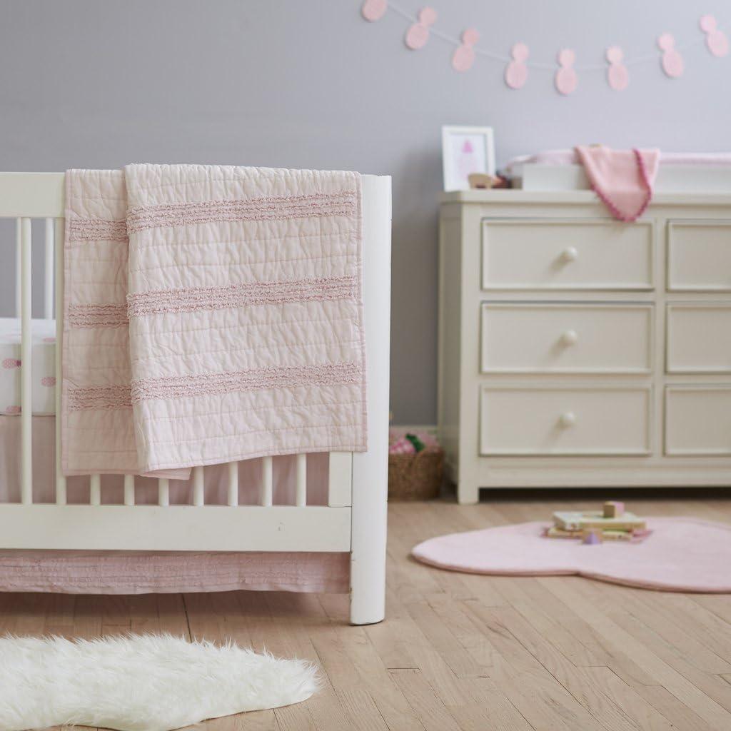 Crib Skirt Petite Ruffle Pink - Cotton - 15 Inch Drop