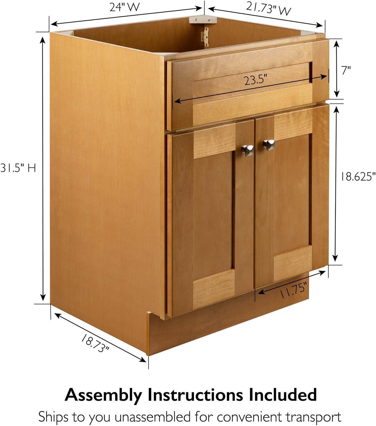 Latitude Run® Brookings 24 Inch Bathroom Vanity, Ready to Assemble, Solid Wood, Sherwin Williams® Gray – Design House, 587071
