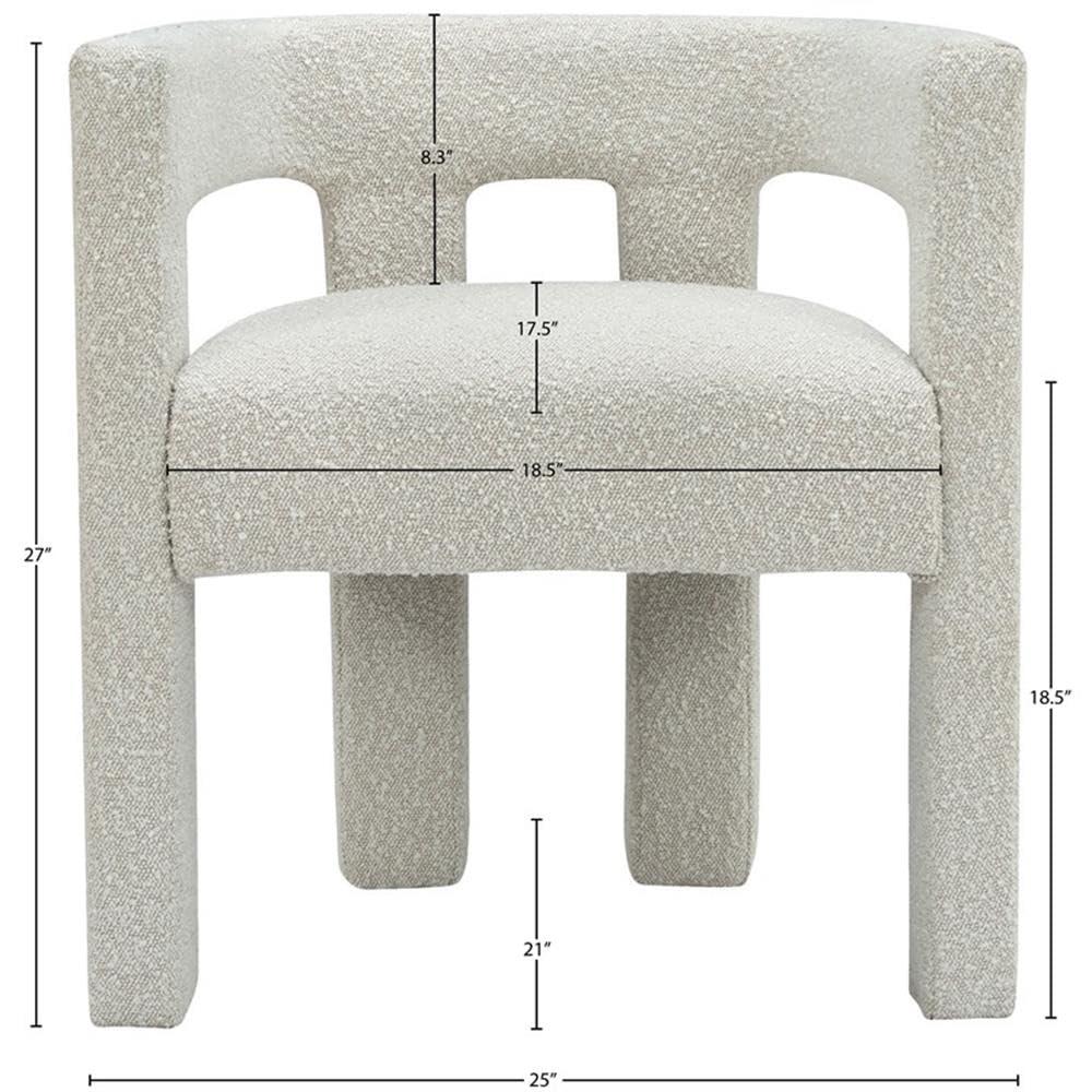 Meridian Furniture Athena Cream Boucle Fabric Accent/Dining Chair