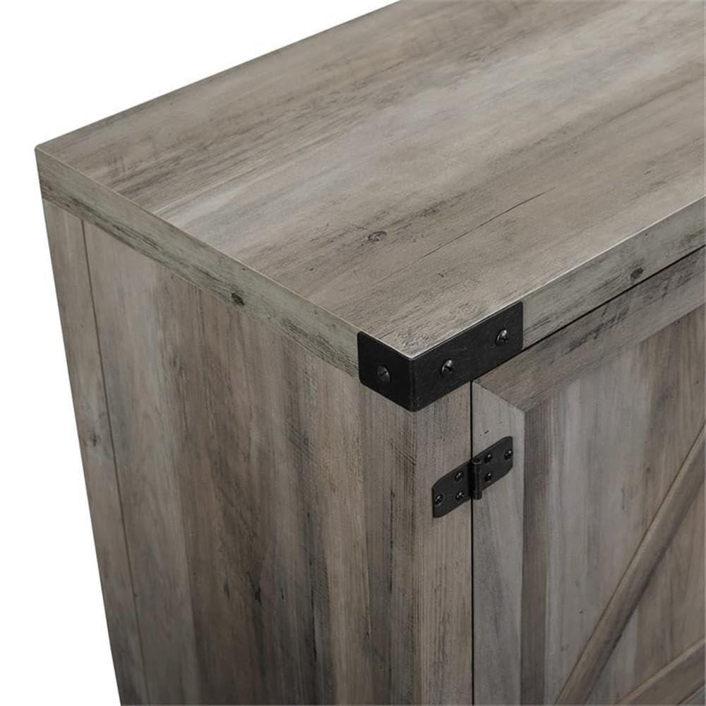 Home Square 4 Piece Set with TV Stand, Coffee Table and 2 End Tables in Oak