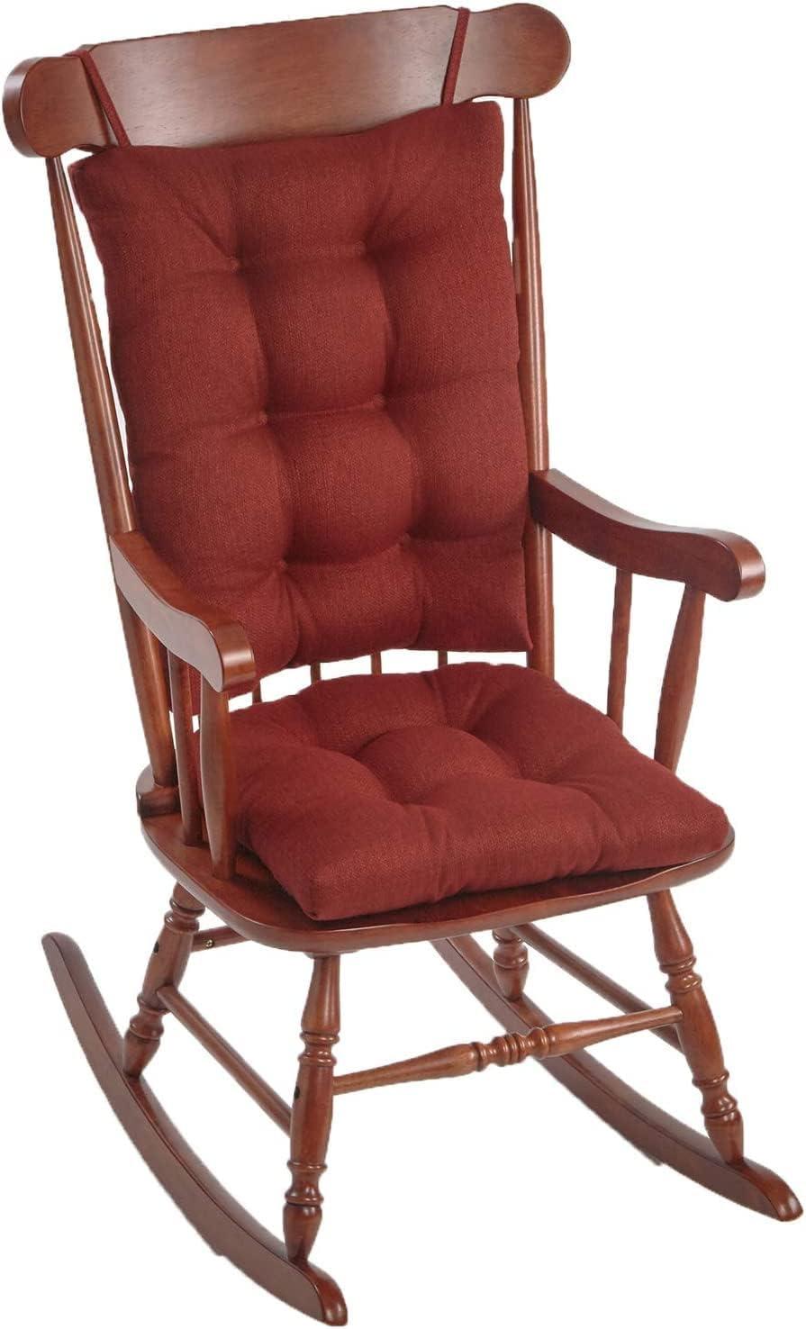 Klear Vu Gripper Non-Slip Omega 2-Piece Rocking Chair Cushion Set, Flame Red
