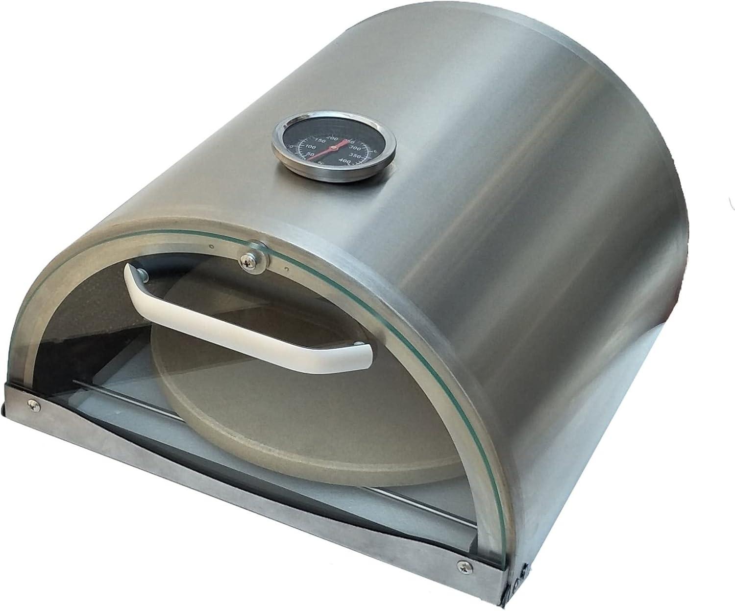 Mont Alpi Mont Alpi MASBP Universal Stainless Steel Compact Side Burner Pizza Oven with Built-in Thermometer, Glass door and Pizza Stone - Fits all Mont Alpi MAi805 and MAi400 Outdoor Kitchen Island Models