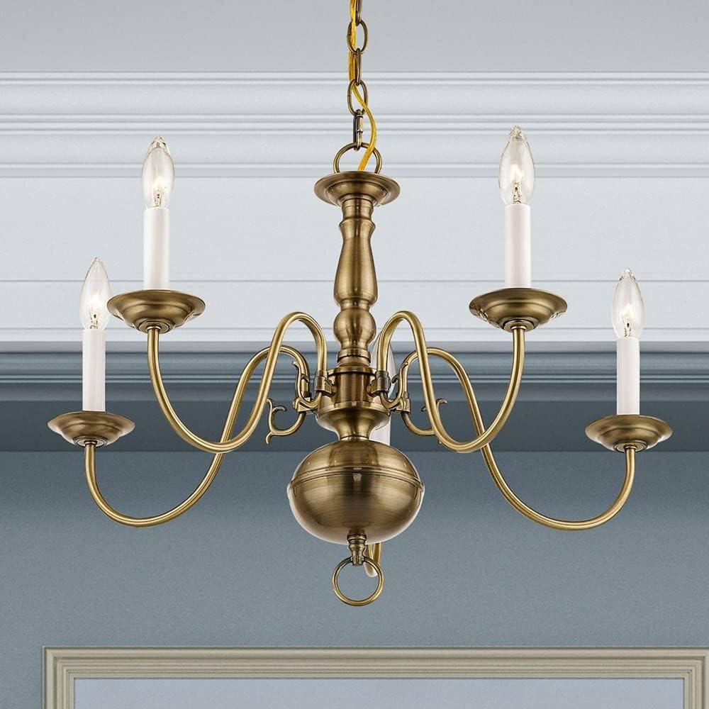 Livex Lighting Williamsburgh 5 - Light Chandelier in  Polished Brass