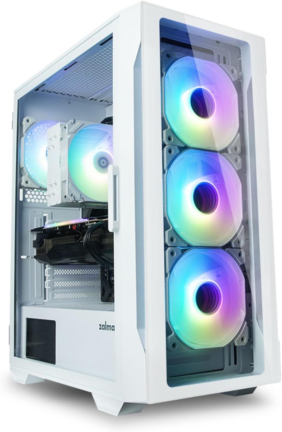 Zalman White ATX Mid-Tower Gaming Case with ARGB Fans