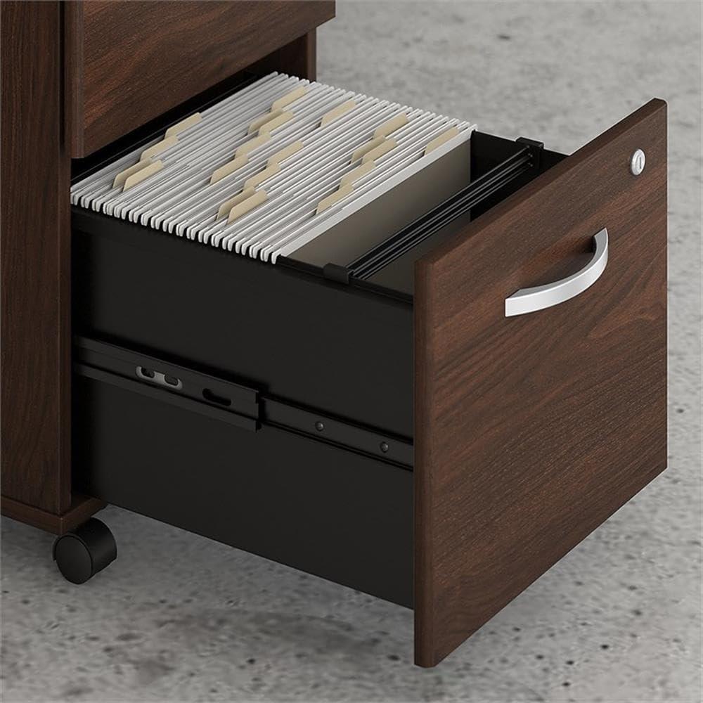 Bush Business Furniture Studio C L Shaped Desk with Mobile File Cabinet and Return