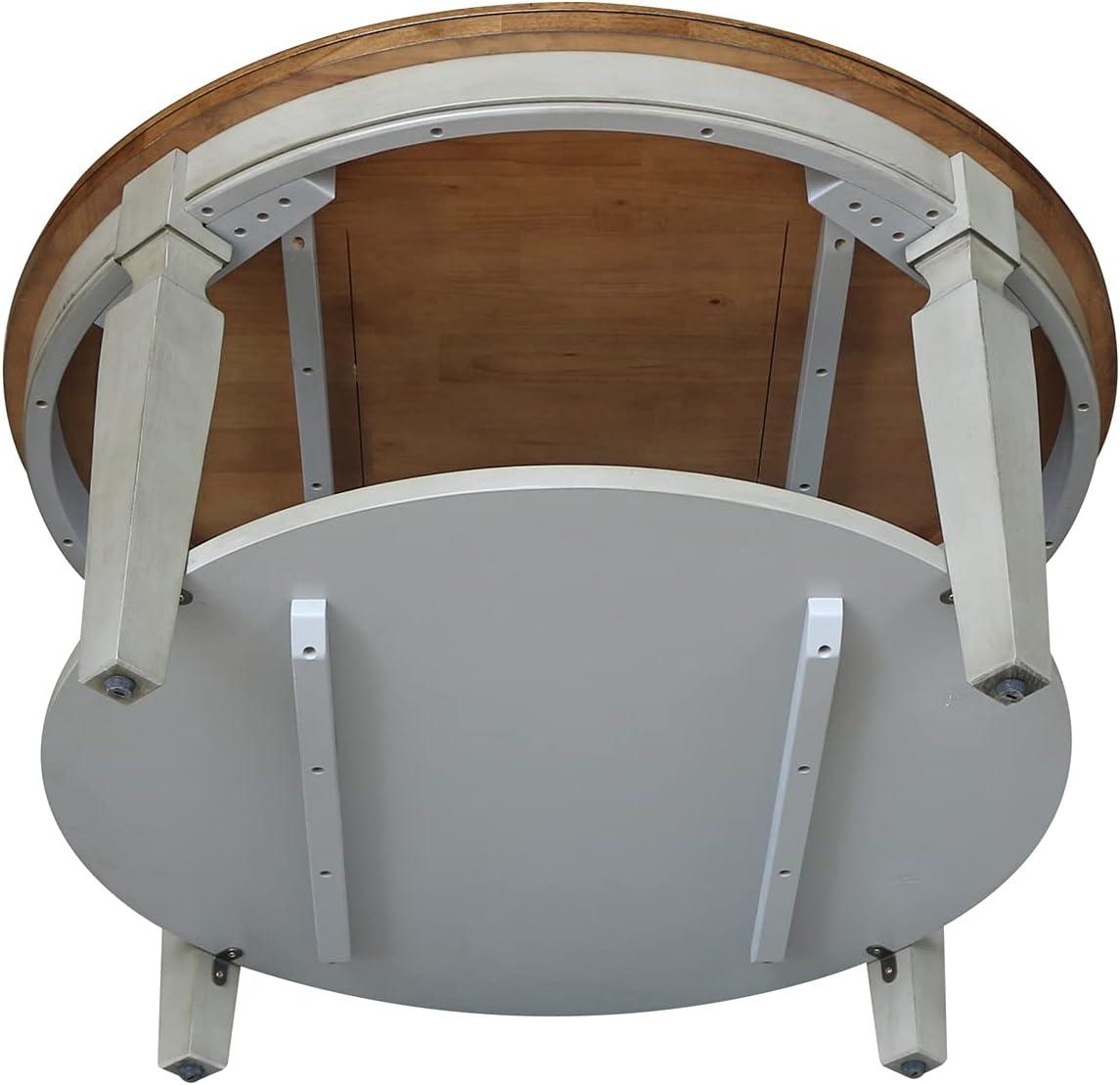 Vista Round Coffee Table Hickory Brown - International Concepts: Solid Wood, Mid-Century Modern, Fixed Shelf