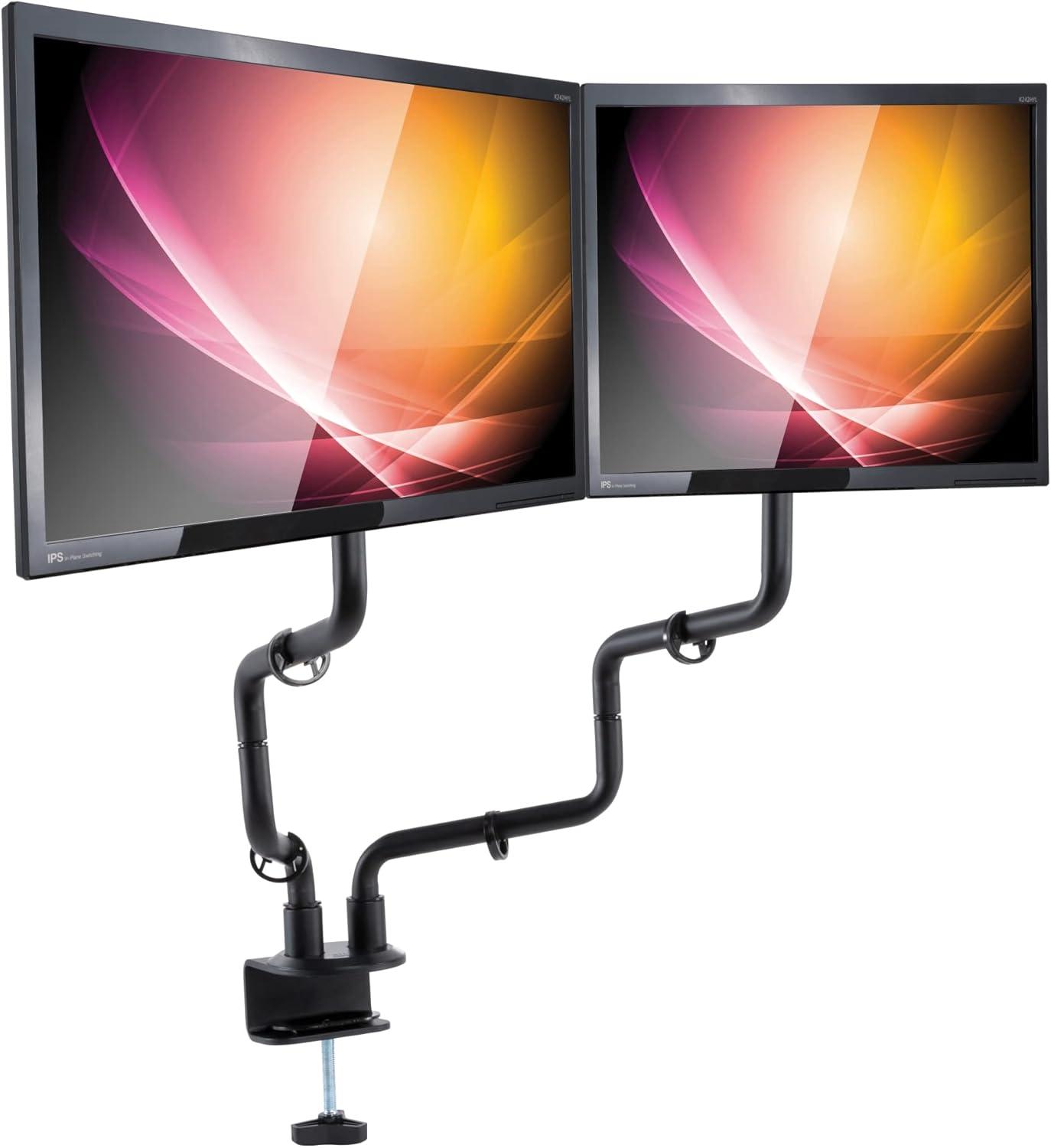 Metal Art Dual Monitor Arms, Black