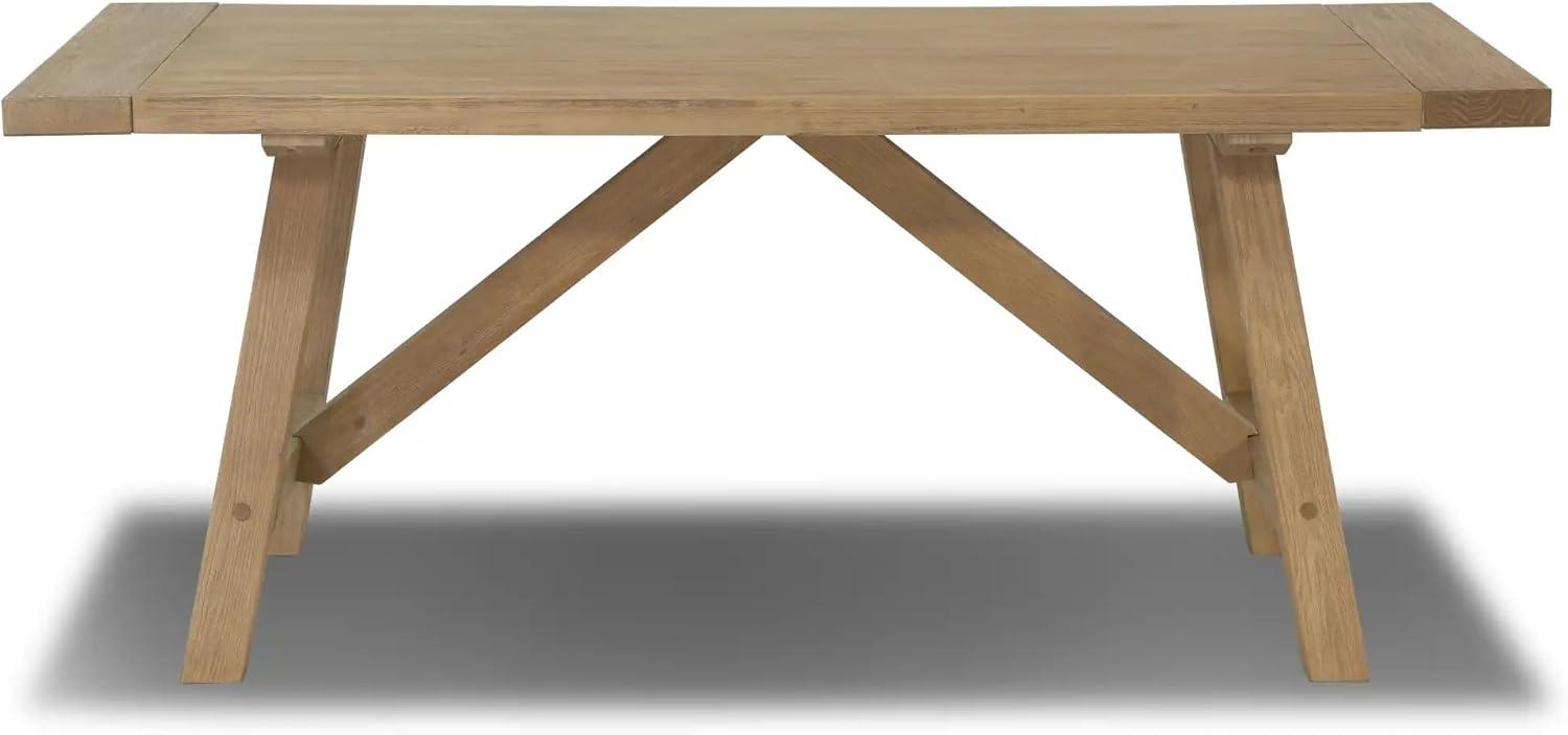 Cascais Rectangular 72'' Solid Wood Table with Farmhouse Base