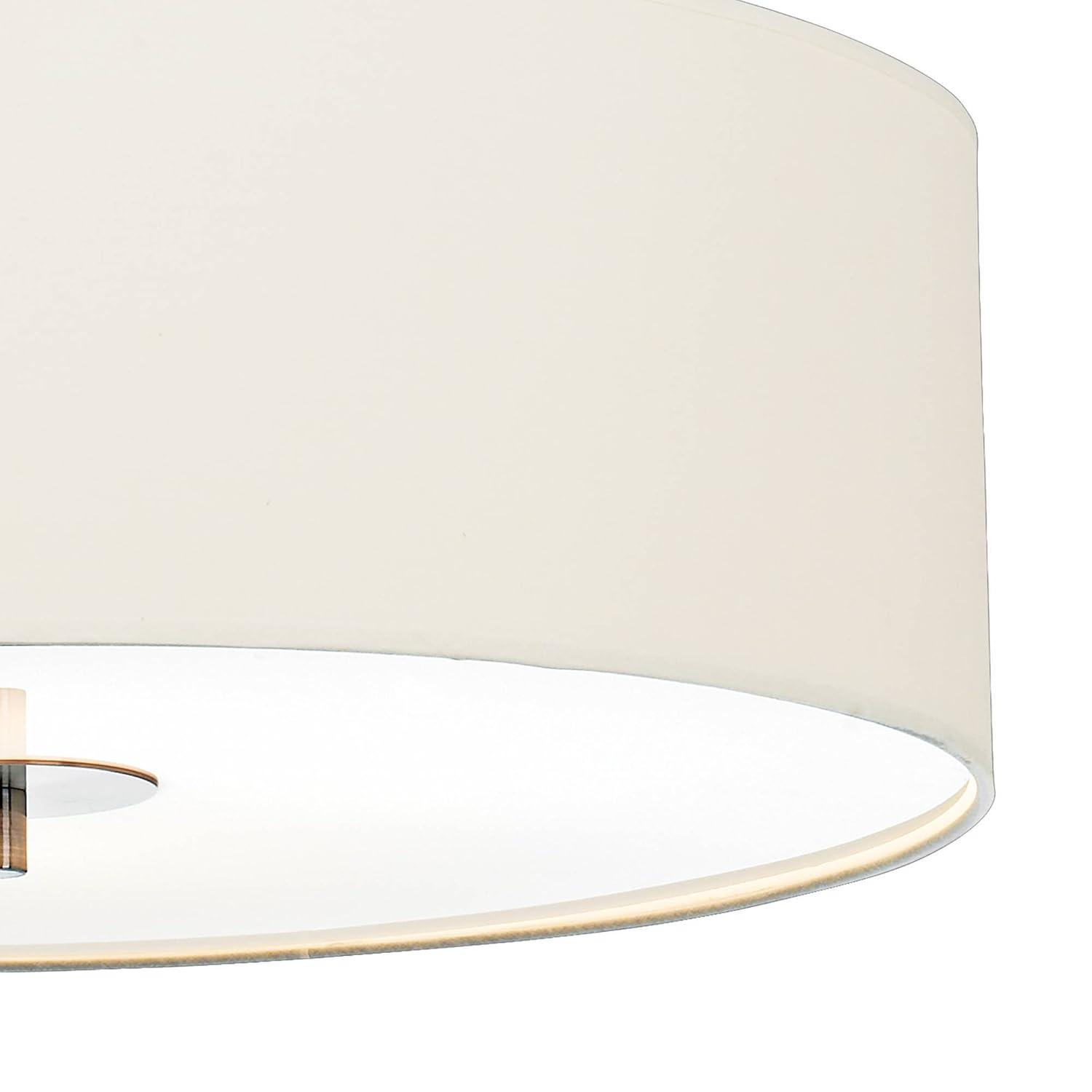 Possini Euro Design Brushed Nickel Pendant Chandelier 24" Wide Modern White Canvas Drum Shade 4-Light Fixture for Dining Room House Kitchen Island