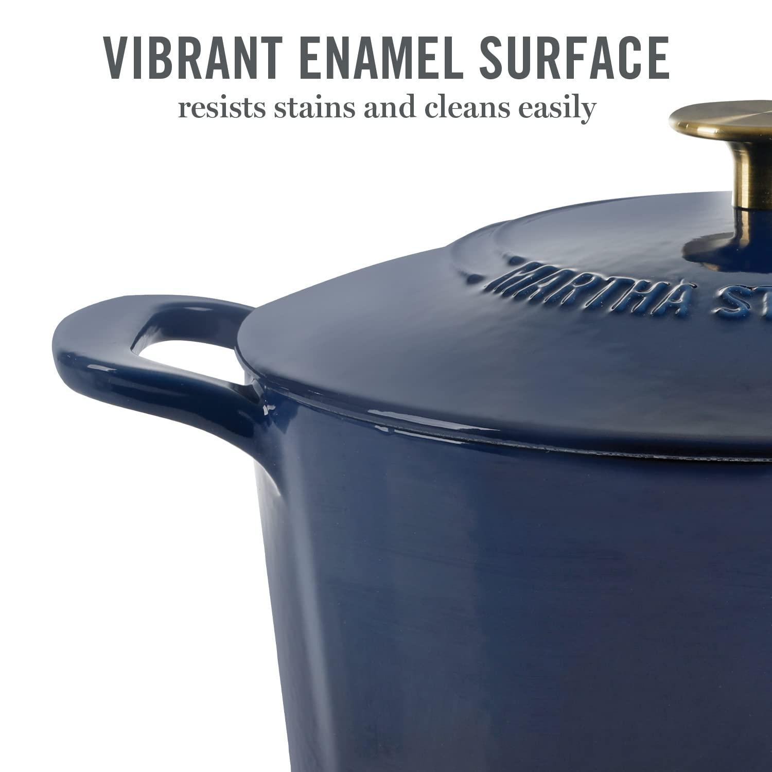 Martha Stewart Gatwick 7 qt. Cast Iron Round Dutch Oven with Lid