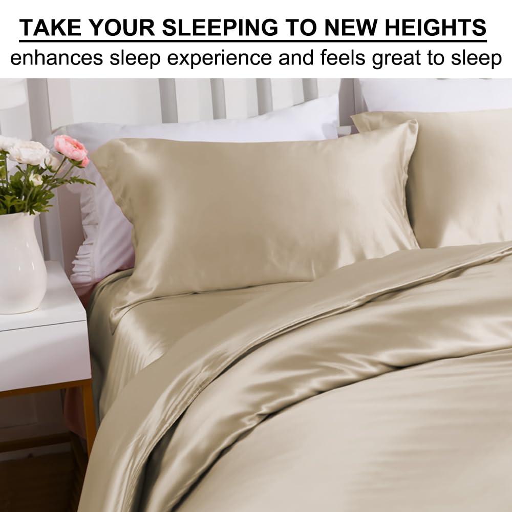 Ravmix Silk Pillow Cases with Zipper, 21momme Mulberry Silk Pillowcase for Hair Skin Health, Soft Smooth Breathable Cool Pillow Cover for Beauty Sleep with Gift Box 1PC(King 20"x36", Taupe)