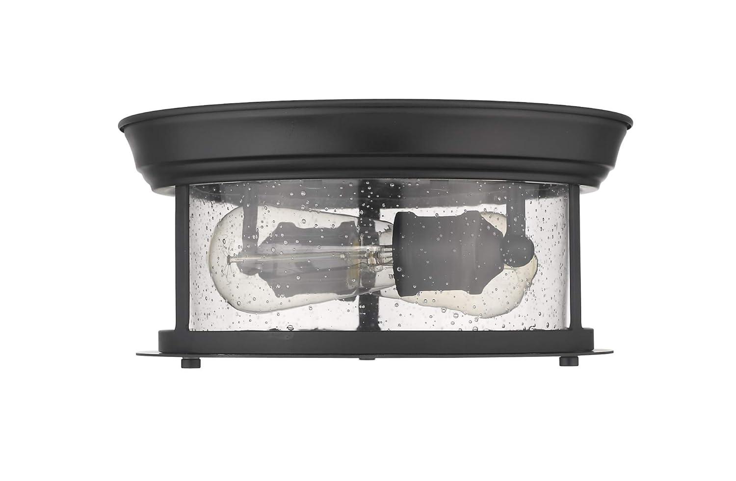 Sonna 11" Brushed Nickel Flush Mount Light with Clear Glass Shade