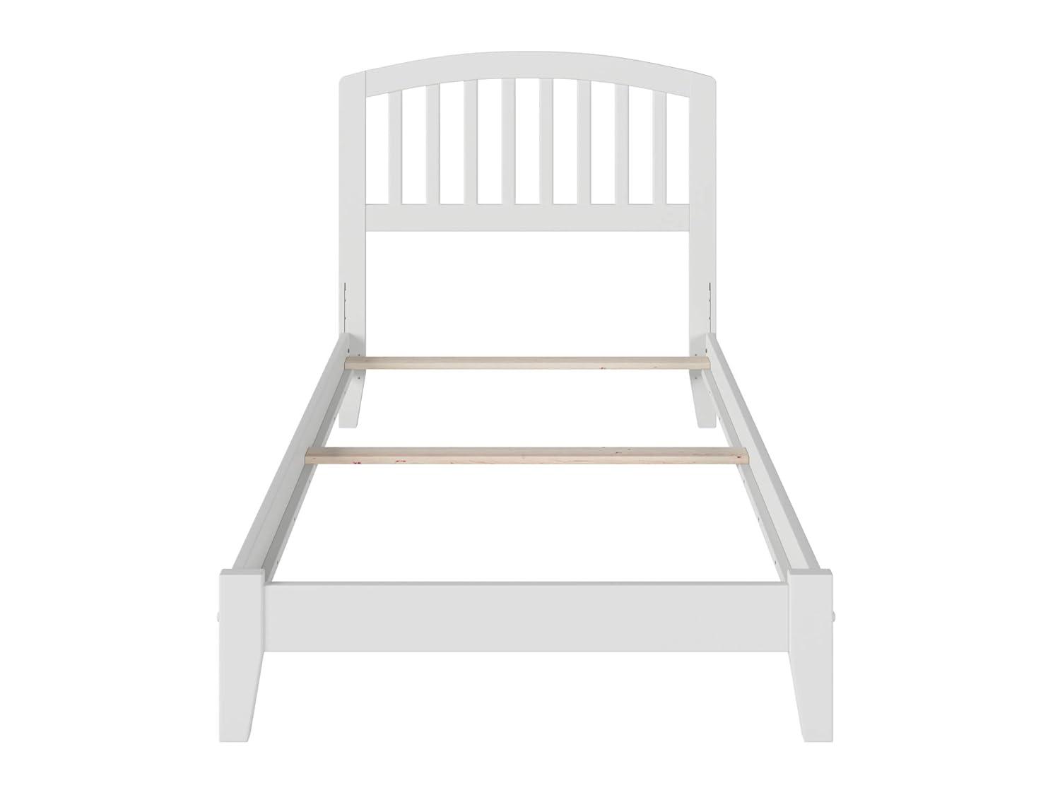 AFI Furnishings Richmond Twin Traditional Bed with Open Footboard and Turbo Charger in White