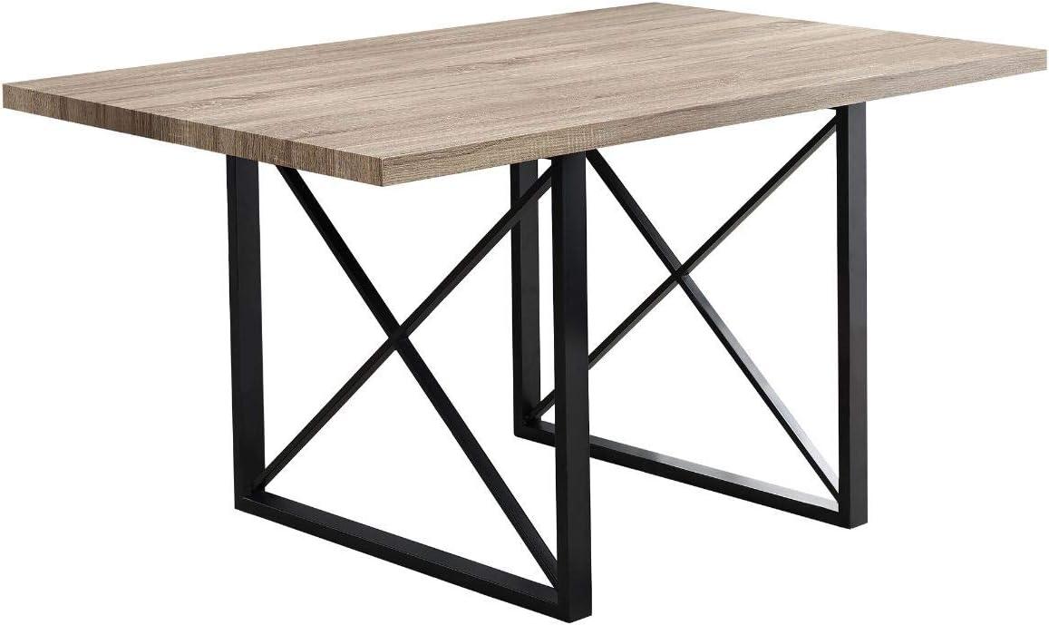 Contemporary Reclaimed Wood Dining Table with Black Metal Legs