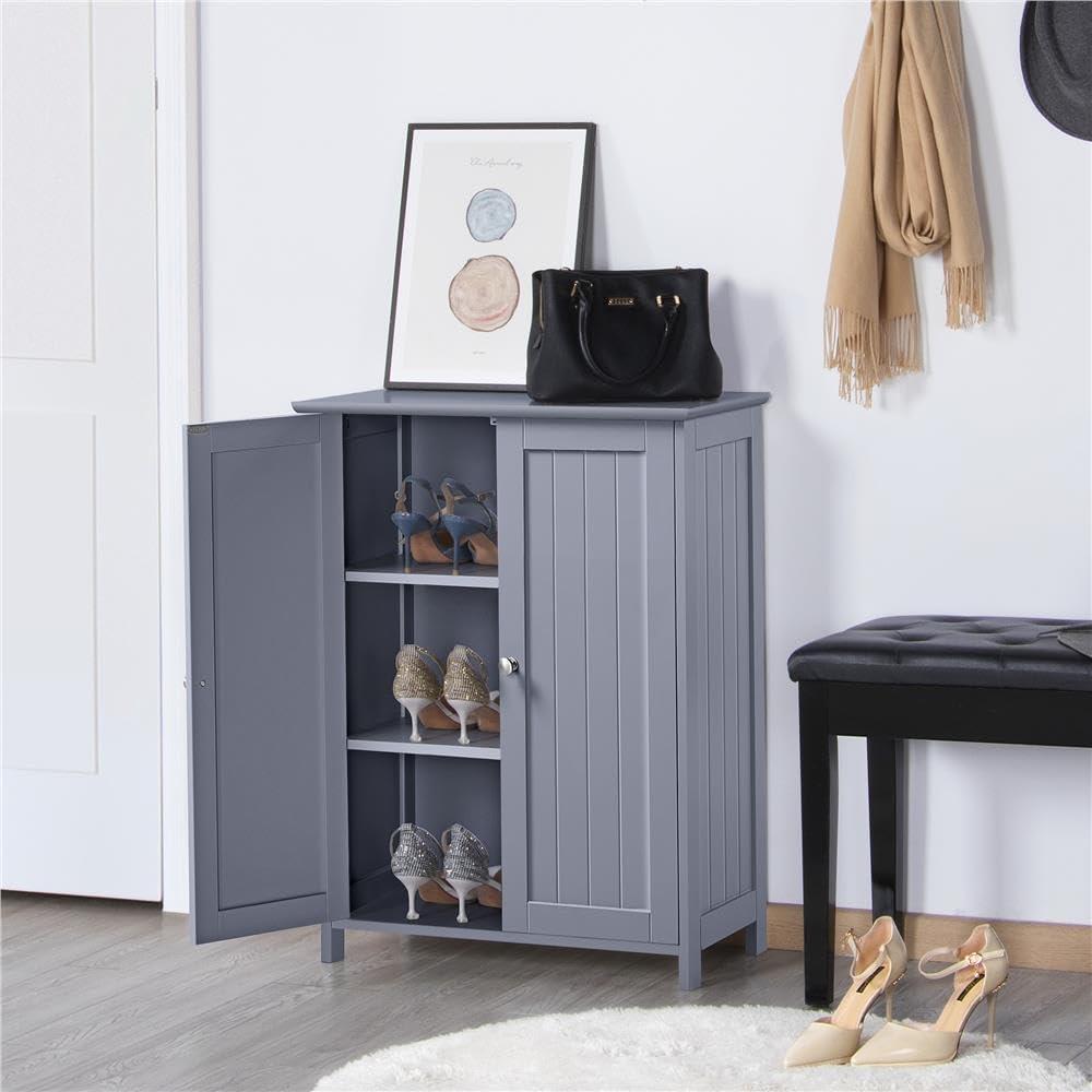 Gray MDF Lockable Cabinet with Adjustable Shelving