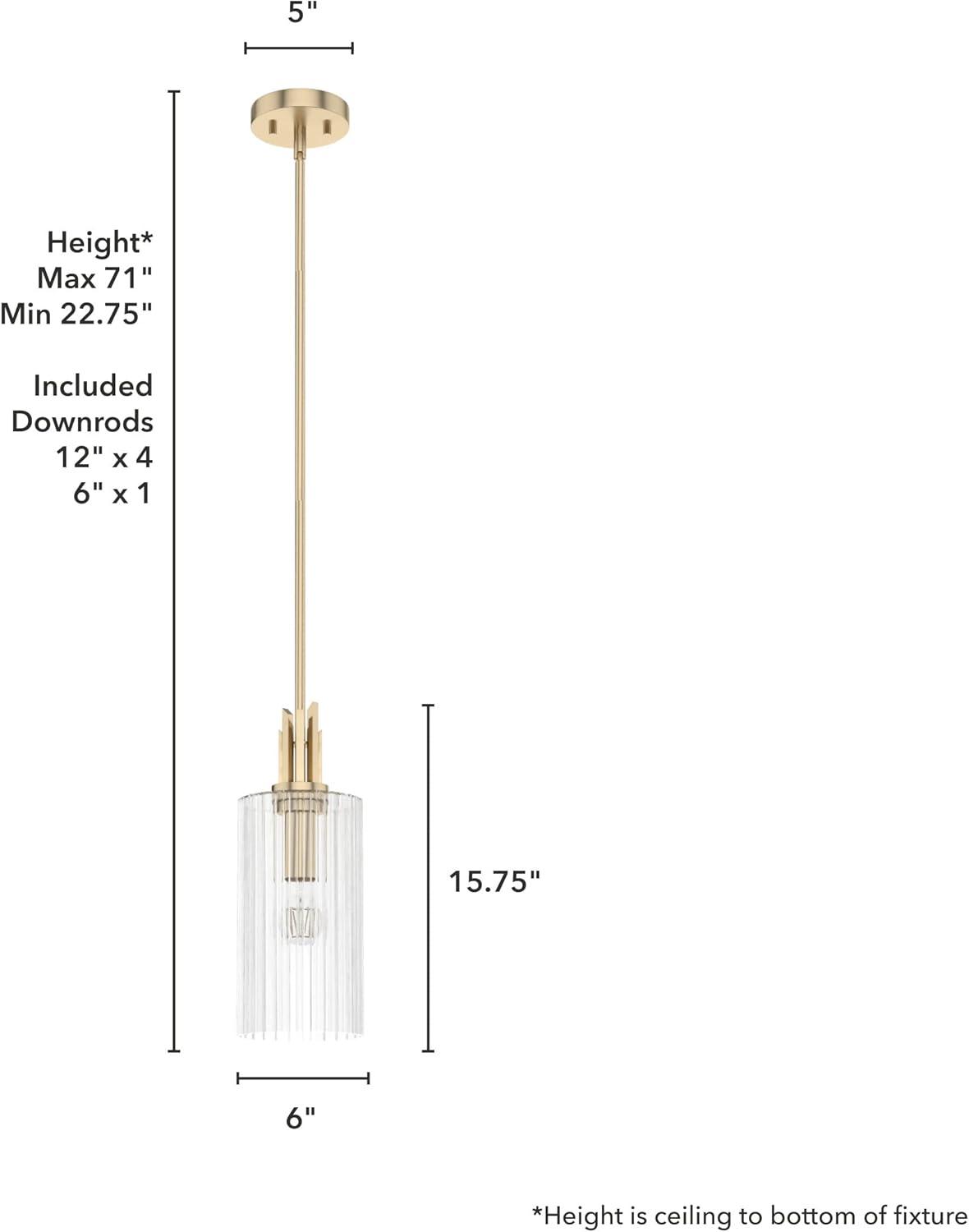 Alturas Gold Modern Mini Pendant Light - 6"x15.75"