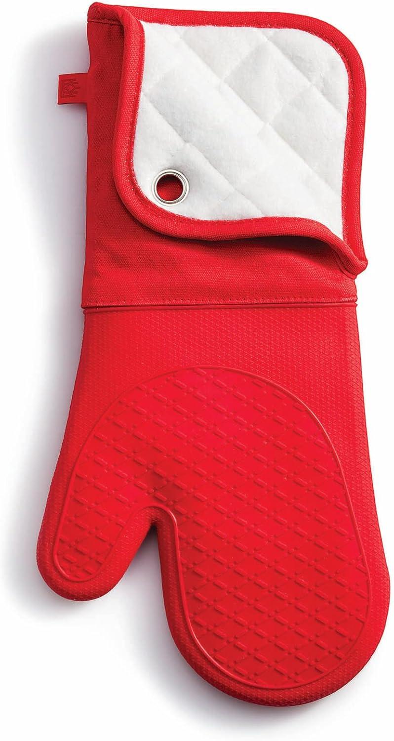 King Arthur Baking Company Oven Mitt, Fleece-Lined Silicone and Cotton Cuff, Heat Safe to 500-Degrees Fahrenheit C49