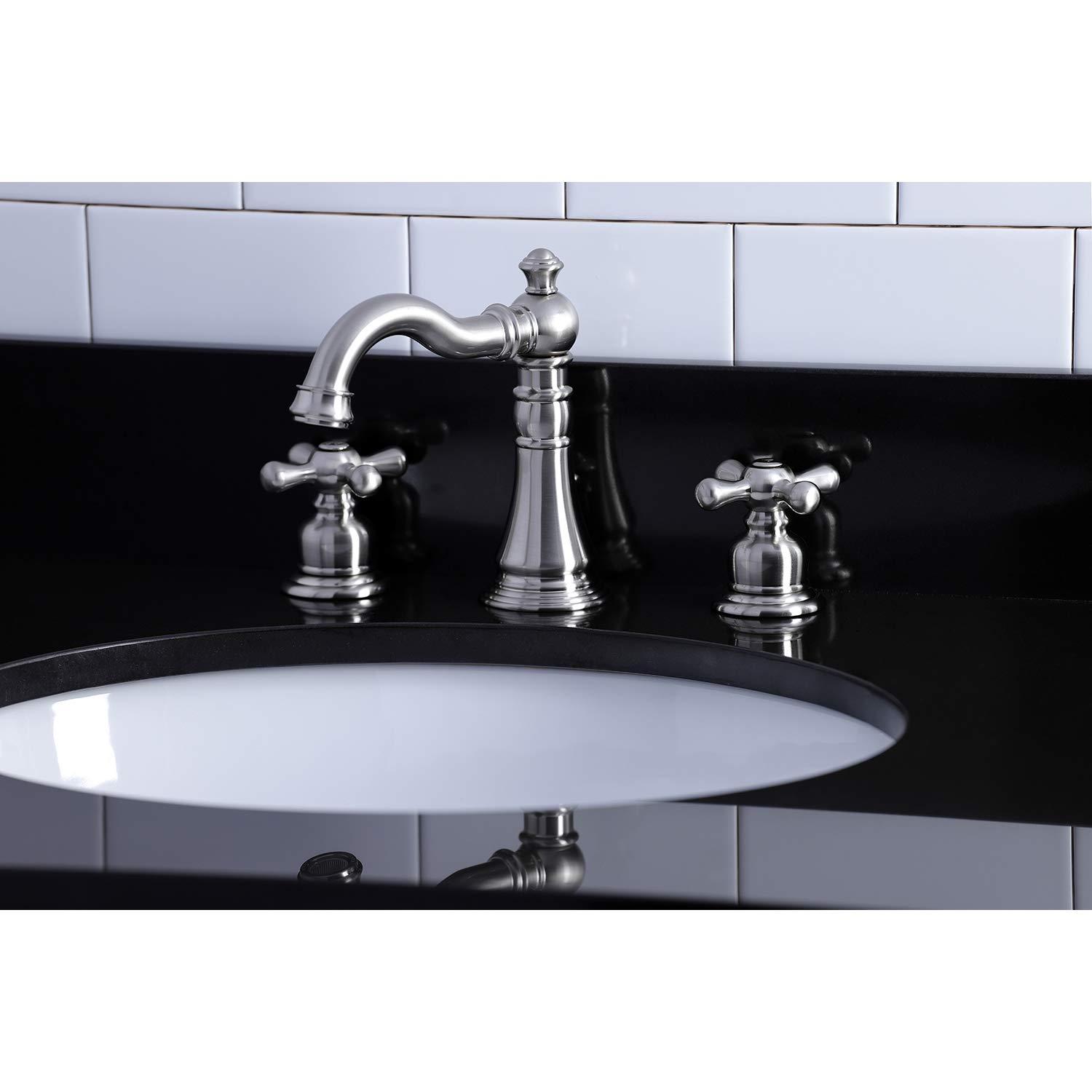 Kingston Brass Kingston Brass American Classic Two-Handle 3-Hole Deck Mount Widespread Bathroom Faucet with Pop-Up Drain FSC1971AX