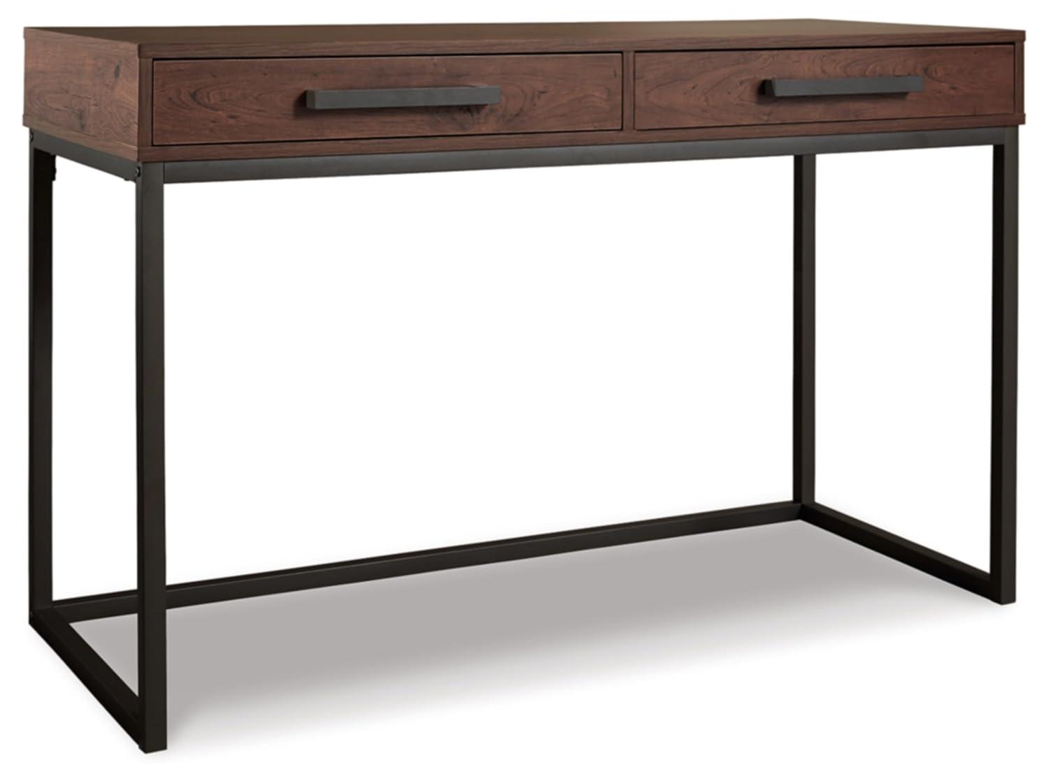 Signature Design by Ashley Casual Horatio Home Office Desk Warm Brown/Gunmetal