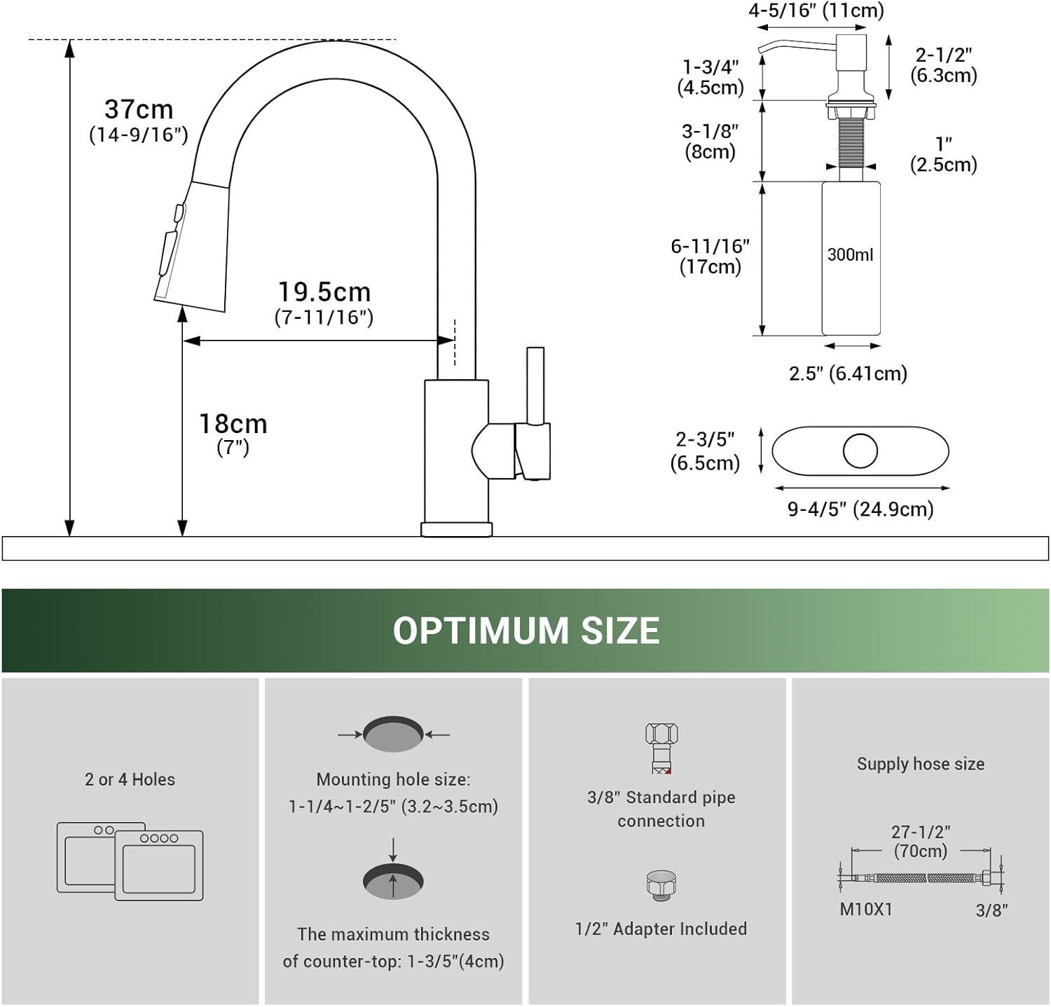 Matte Black Stainless Steel Pull-Down Kitchen Faucet