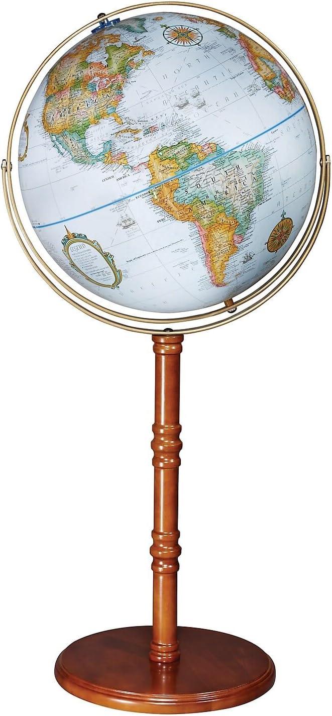 Edinburgh II 16" Blue Ocean Globe with Walnut Stand