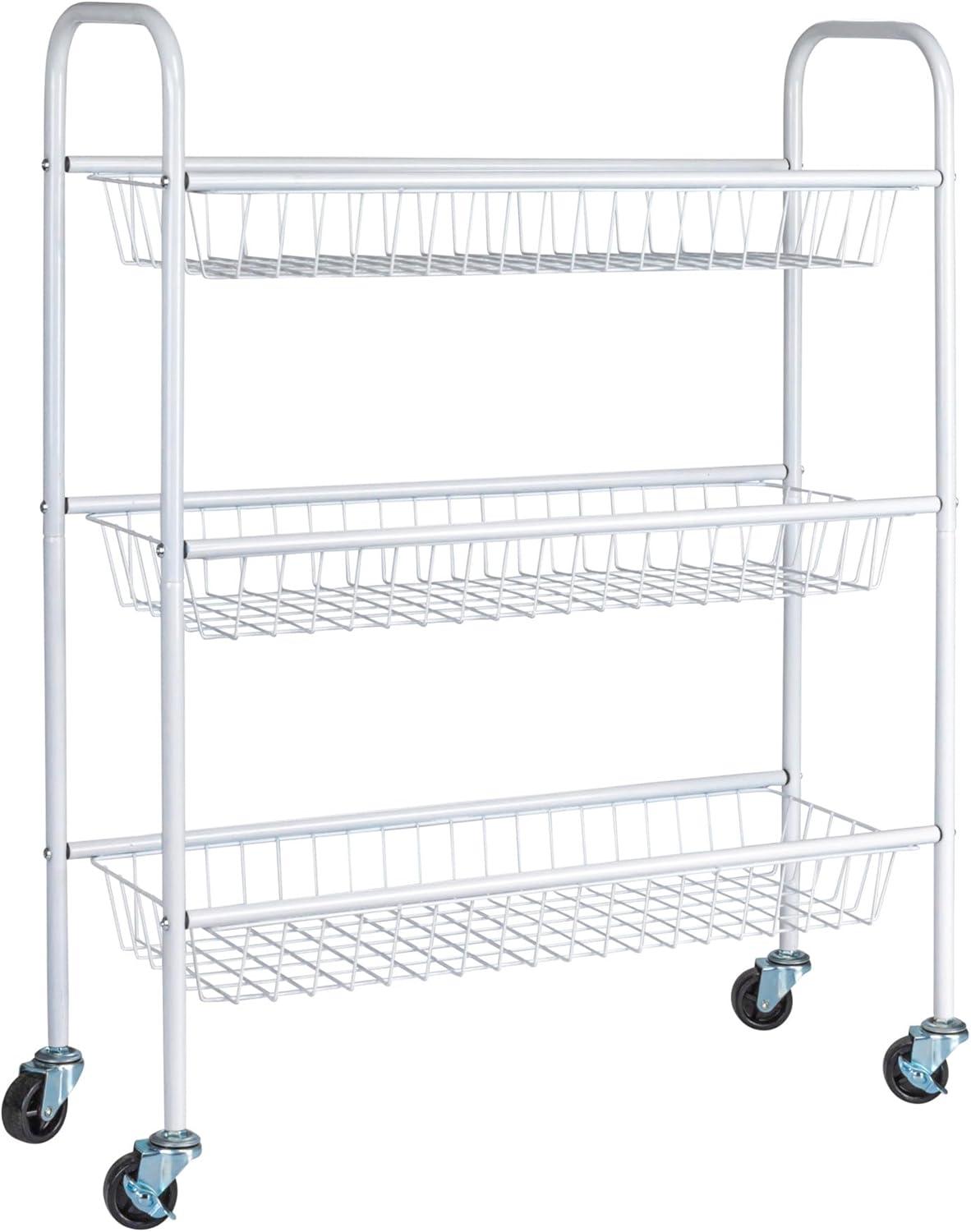 Metal Free Standing Laundry Cart with Wheels