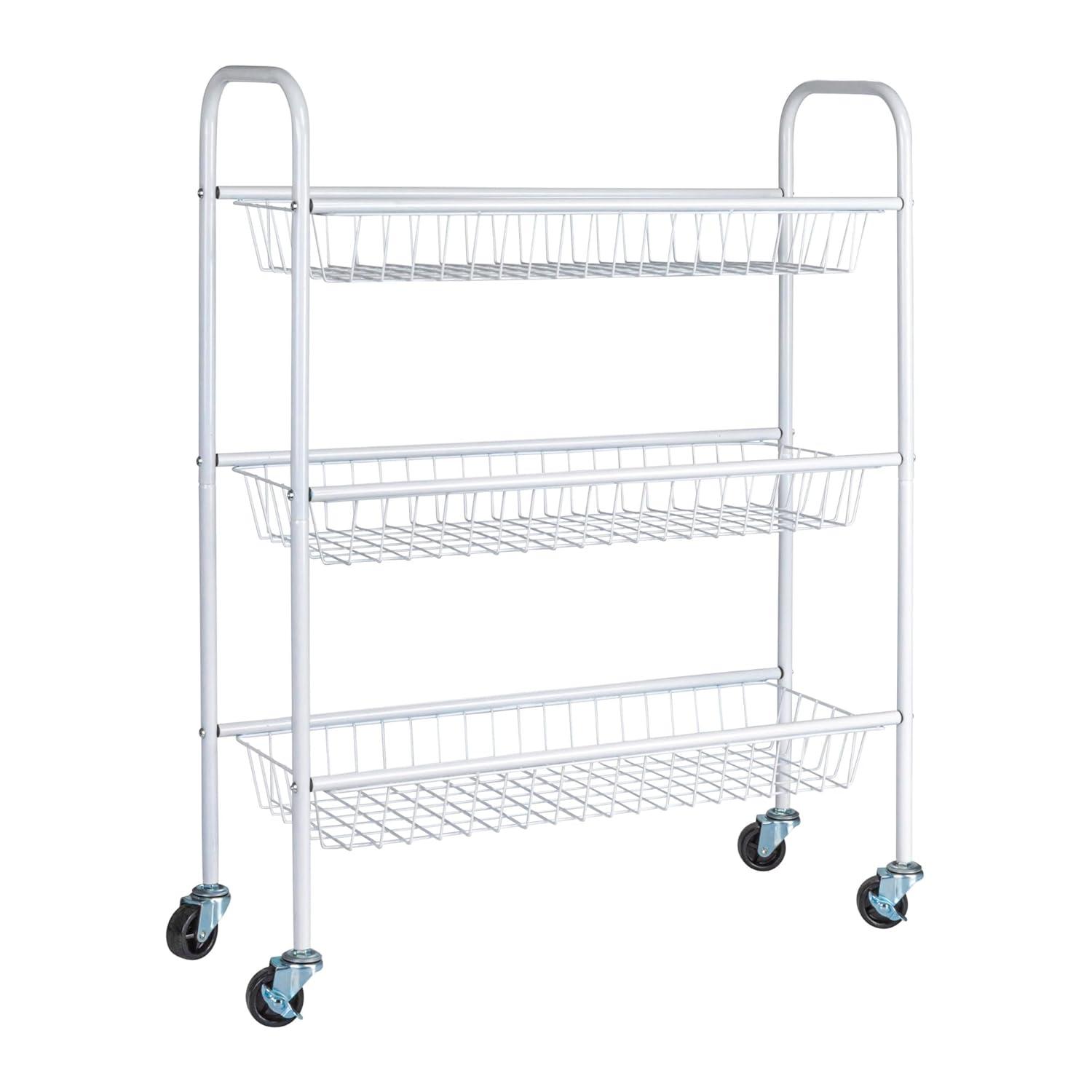 Household Essentials Metal Free Standing Laundry Cart with Wheels