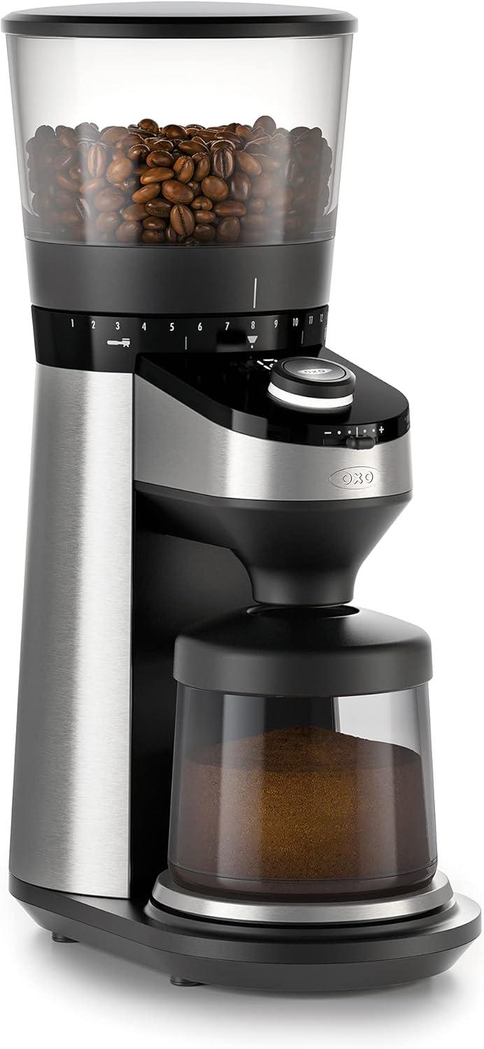 Stainless Steel Electric Burr Coffee Grinder with Scale